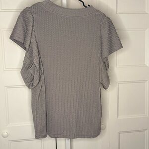 Chic Textured Women's Blouse in Gray